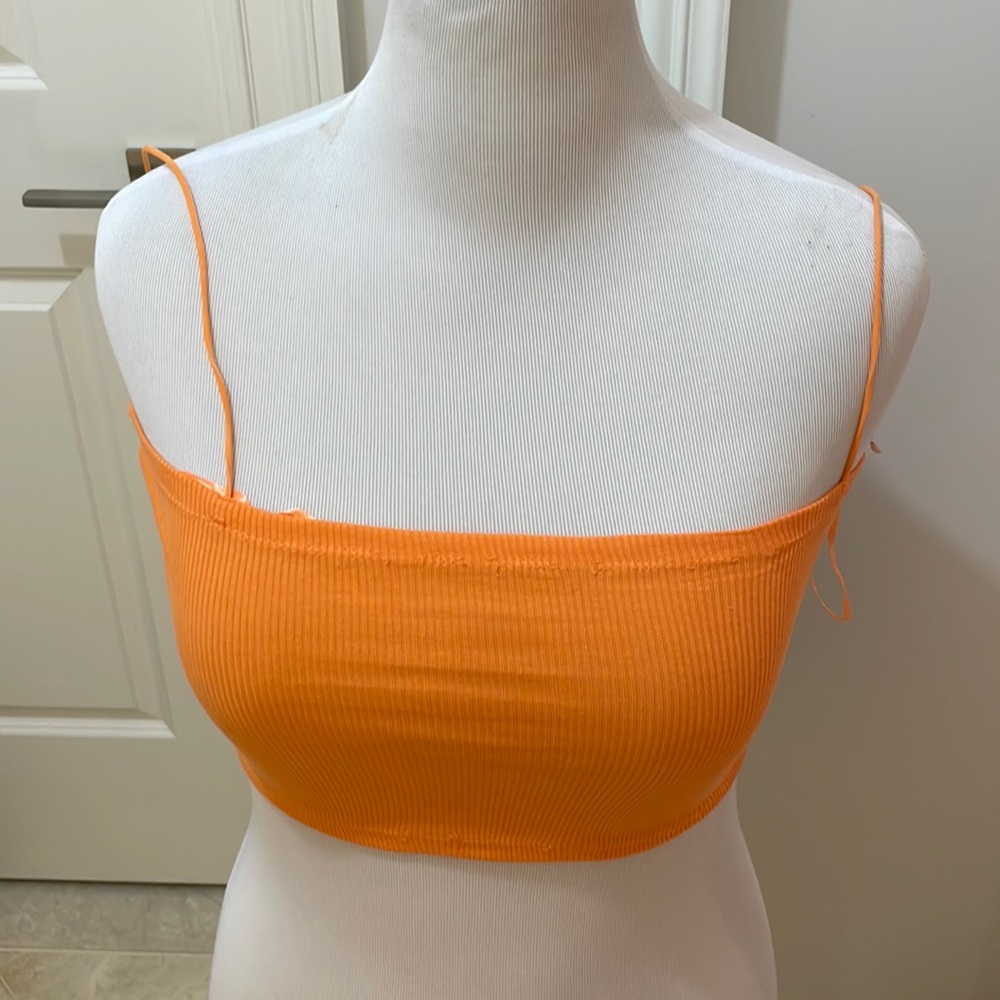 Zara orange tank top ribbed